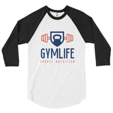 GYMLIFE 3/4 sleeve baseball shirt